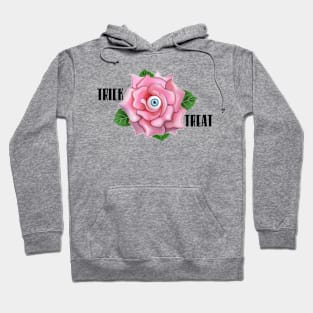 Spooky pink rose treat or treat (pink background) Hoodie